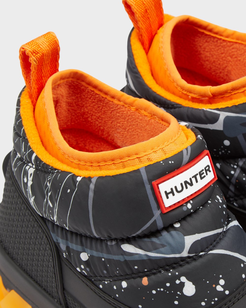 Women Hunter Original Printed Insulated Ankle | Snow Boots Grey Black | NZ-67234-ZWKP